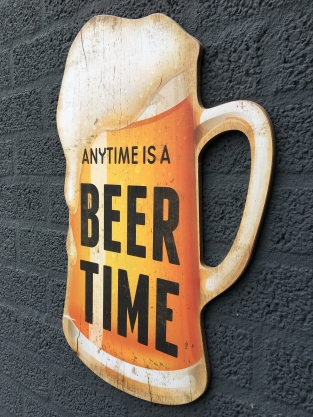 Wandbord bierpul met tekst: 